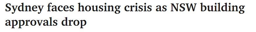 新房审批量下降超18%，悉尼面临新一轮住房危机！空置率逼近历史低点（组图） - 1