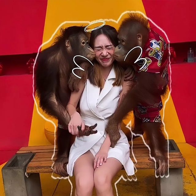 TVB港姐冠军遭猩猩强吻，自曝还能听到口水声，网友：太重口味（组图） - 5