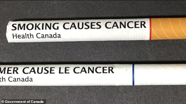 Labor is planning on bringing in individual health warning labels (above is what Canada has done)
