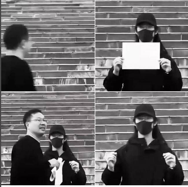 南京传媒学院学生李康梦被视为「白纸革命」先声，但如今下落不明。 有南京传媒学院学生表示，政府指派中央专案组进驻学校调查，将抗议活动定调为境外势力煽动。 （撷取自推特）