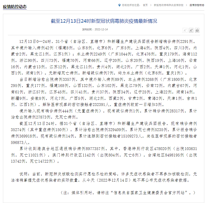 国家卫健委：不再公布无症状感染者数据！“上海：机场入境不隔离，除特定场所外，随申、场所码不扫（组图） - 1