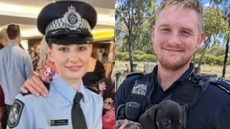 Composite of Rachel McCrow and Matthew Arnold in uniform