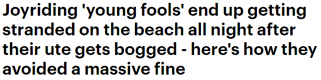 悉尼2男海滩兜风被困，挖沙救车险遭重罚，网友：真是白痴（组图） - 1