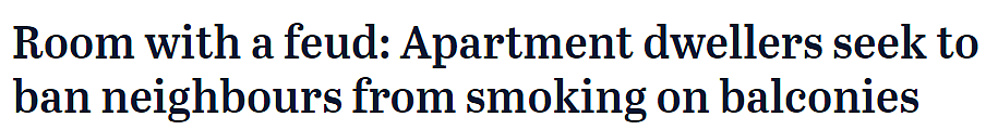 难忍邻居在阳台吸烟，新州夫妇将其告上法庭！前者：不公平，打算卖掉公寓（组图） - 1