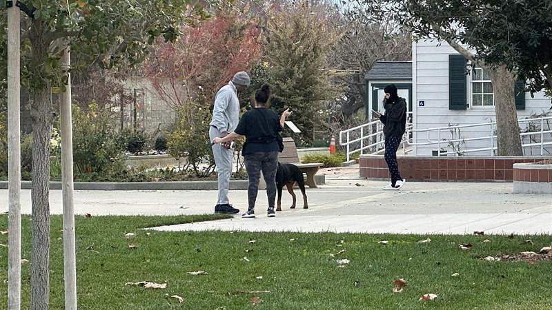 带狗的民众私自将公园空间锁起来，经反应也不让进入。 （李嘉音提供）