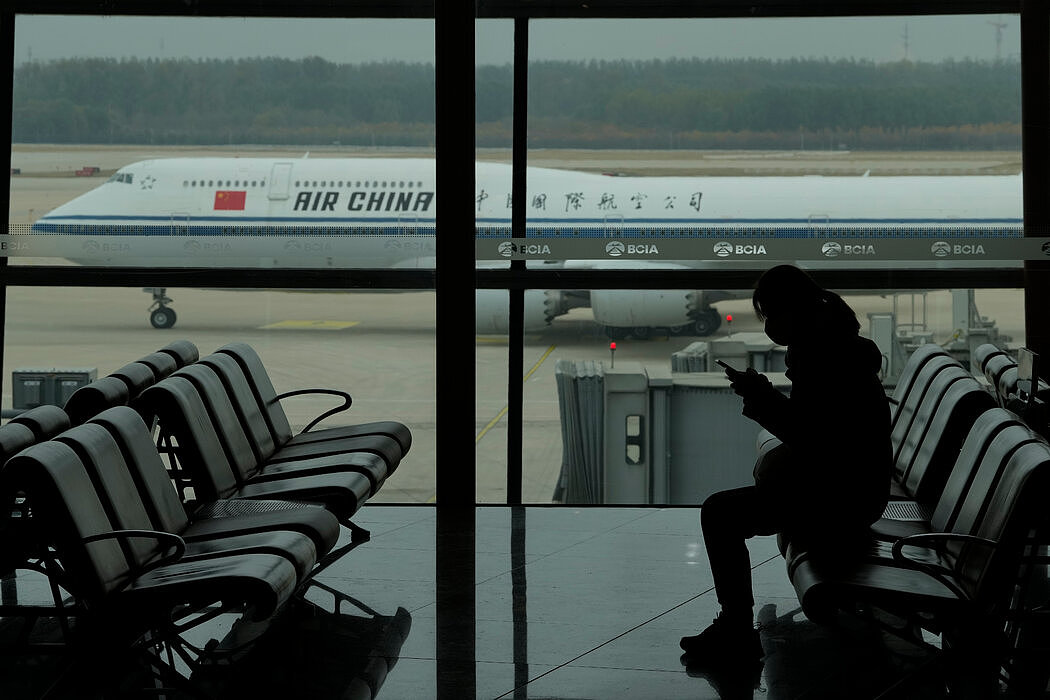 首都国际机场的一架国航客机，摄于今年10月。