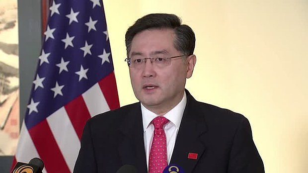现任中国驻美大使秦刚2022年12月30日被任命为中国外交部长（路透社视频截图）