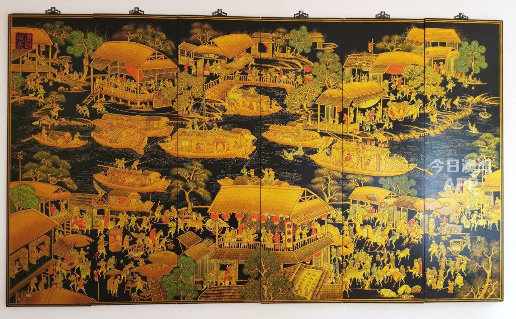 唐韵山色壁畫 挂墙装饰 餐厅 饭店 客厅 饭厅 家居中式摆设 中国传统工艺品 手工艺品