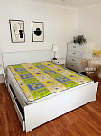 近新白色木纹Queen床和床垫一起 送2个床底大抽屉好储物低价出售请自拆自取