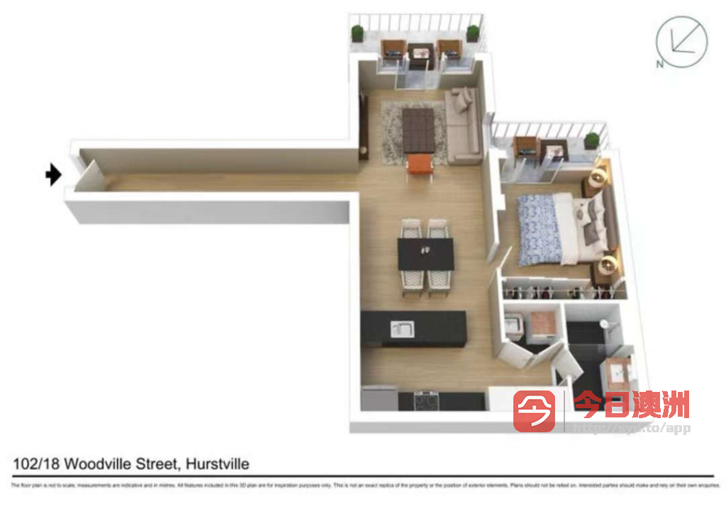 今日珀斯Hurstville 近新一房公寓整租 Hurstville 近新一房公寓整租