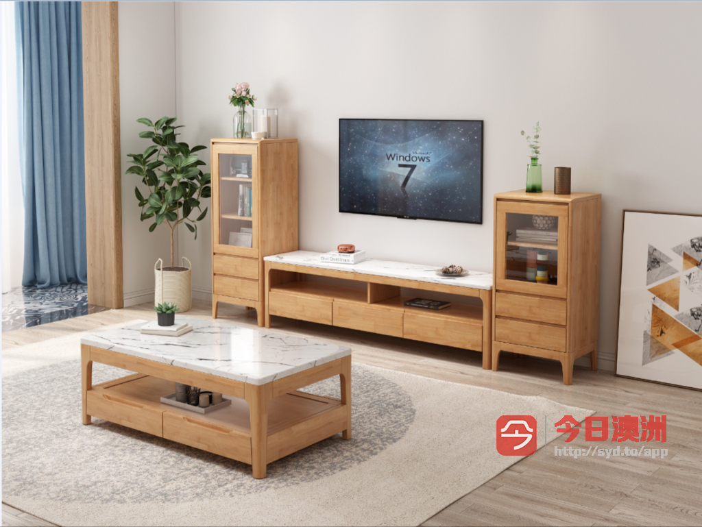 Corki全新高品质实木茶几矮桌 电视柜家具 可配送安装