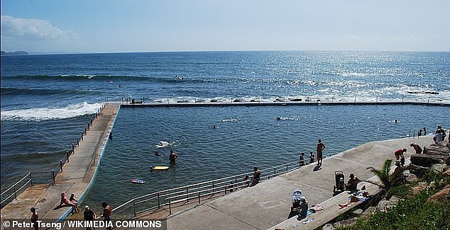 Police were told an upturned kayak was reportedly found southeast of the Collaroy Rockpool swimming baths (pictured)