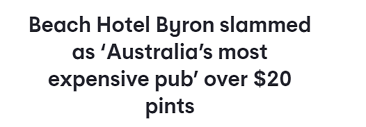 1品脱酒$20！悉尼酒吧被批“澳洲最贵酒吧”，网友直呼“太疯狂”（图） - 1