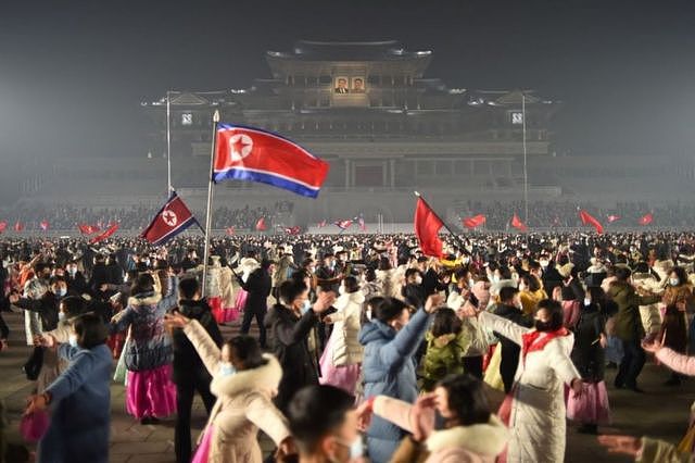 North Koreans celebrating New Year’s Eve in the capital Pyongyang