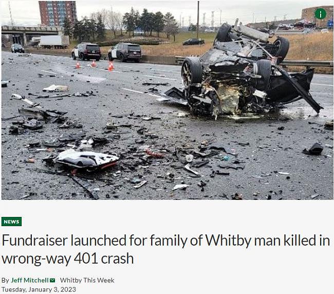 华人父亲上班途中遭酒驾司机逆行相撞 不幸身亡