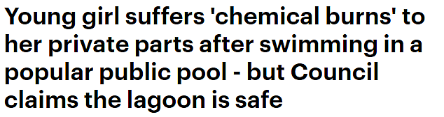 澳洲7岁女孩公共泳池游泳后，私处疼痛紧急送医！议会否认水质不好（组图） - 1
