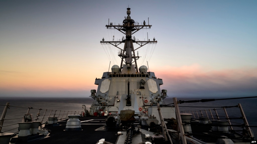资料照：美国海军阿利·伯克级导弹驱逐舰“钟云号”(USS Chung-Hoon)。钟云号于2023年1月5日驶过台湾海峡。