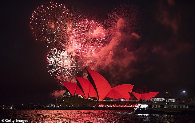 Fireworks light up the skyline over the Sydney Opera House on January 27, 2017 to celebrate the Lunar New Year and welcome the Year of the Rooster