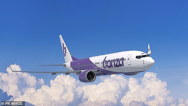 Australia's new low-budget airline Bonza (pictured, Boeing 737-8 Bonza aircraft) will be flying to 17 destinations across NSW, Queensland and Victoria