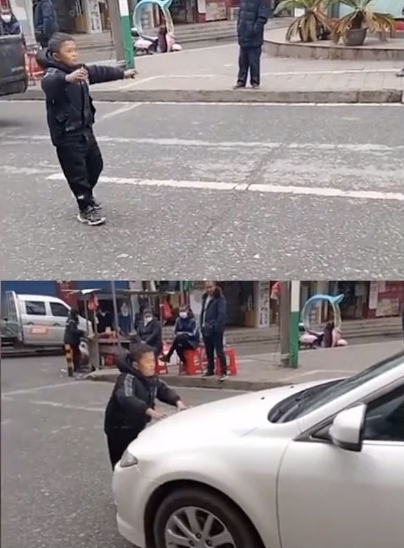 中国一位「小马云」之称的小男孩，因当街拦车要钱引发关注，经调查，该男孩患有二级智力残疾，相关单位也协寻家长，提醒多加关照。 图：翻摄自腾讯网