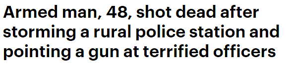 新州男子在警局用枪指着警察，被当场击毙！（组图） - 1
