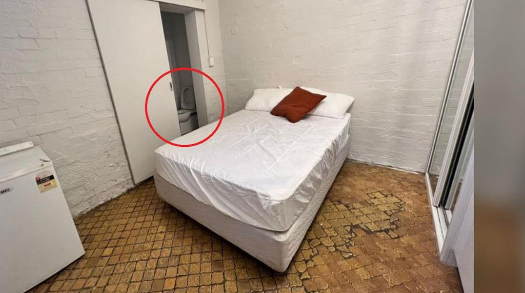 悉尼周租金$350的公寓引吐槽！地砖开裂，马桶就在床边，网友：宁愿住棺材（组图） - 2