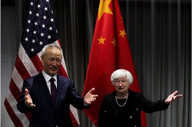 美国财长耶伦（Janet Yellen）与中国国务院副总理刘鹤周三（1月18日）在瑞士苏黎世会晤。