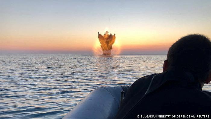 2022年7月1日，比利时海军引爆一枚在黑海上的水雷（资料照）