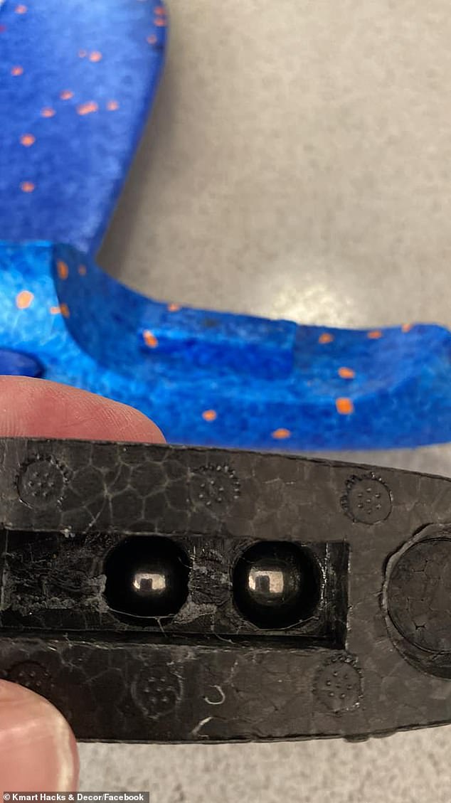 A Brisbane mum has issues a warning to parents after she found small ball bearings in a $3.50 Kmart toy she said small children could choke on