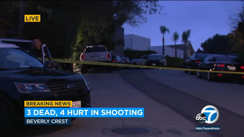 加州今天发生本月第6起大规模枪击案，造成至少3人丧生、4人受伤。(图截取自ABC7新闻视频)