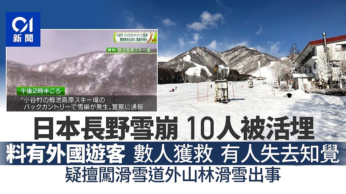 日本長野縣雪崩5人被埋　3人獲救2人昏迷　遇險者國籍曝光
