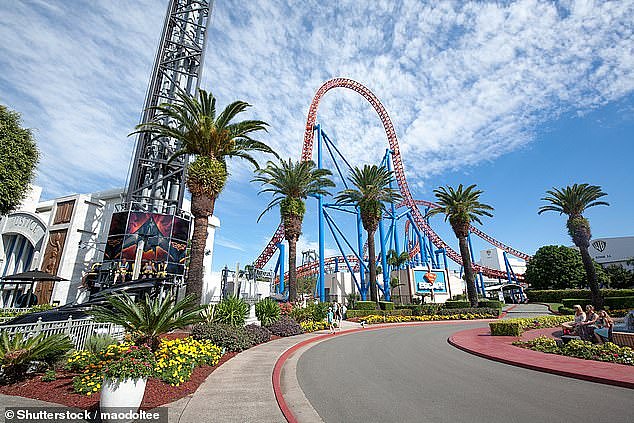 The online travel agency labelled the Gold Coast 'the ultimate playground' for travellers of all ages (pictured, Warner Bros Movie World at the Gold Coast)