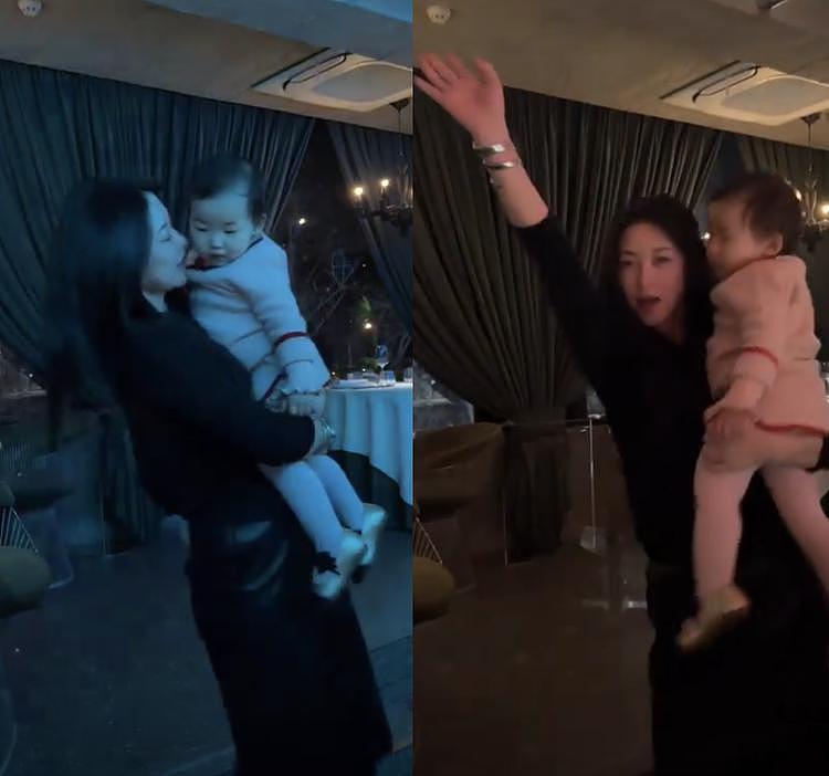 朱珠抱1岁女儿在餐厅跳舞，手舞足蹈兴致高，身姿曼妙风情万种（组图） - 4