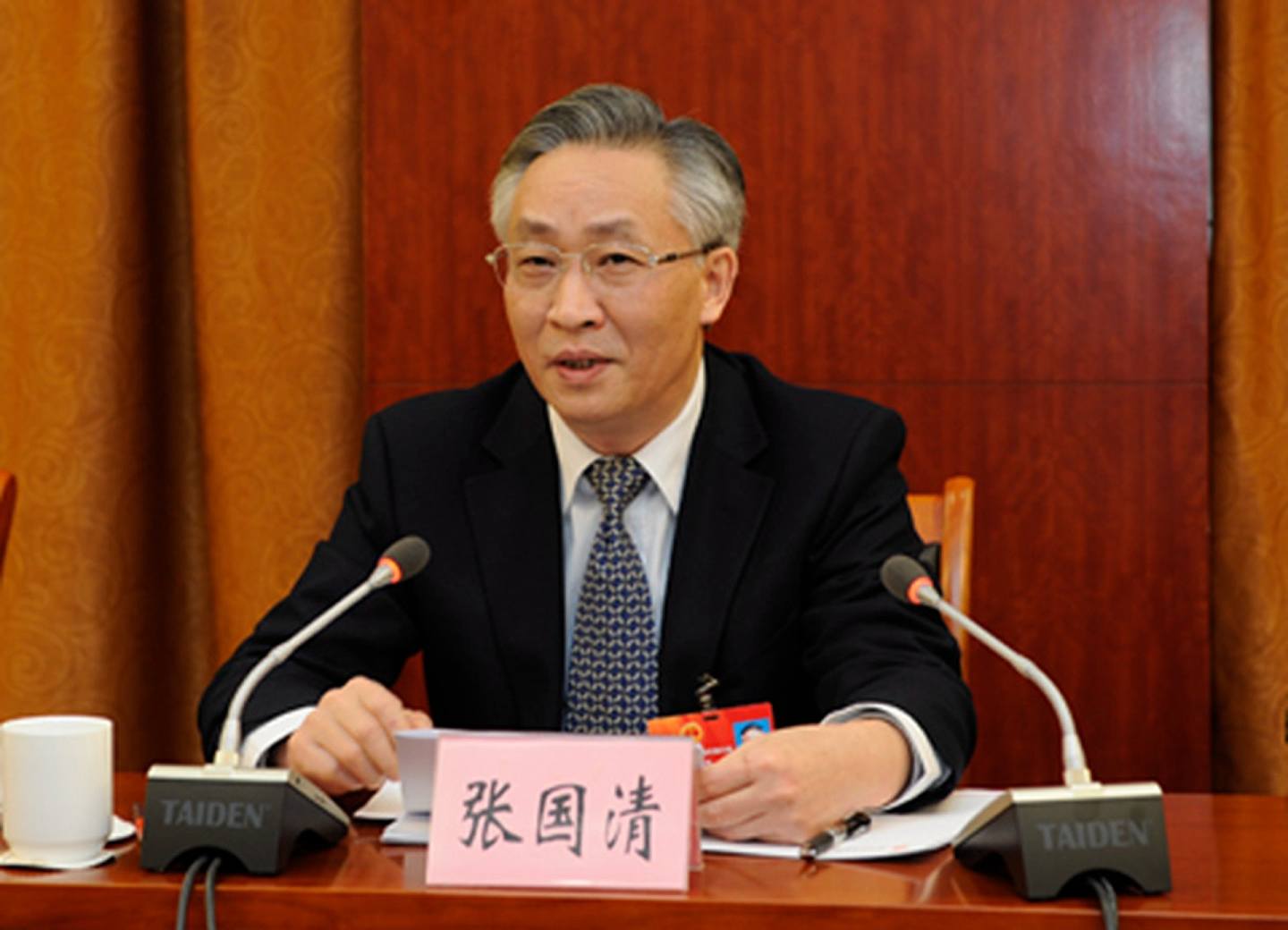 2014年1月22日，時任重慶市委副書記張國清參加九龍坡代表團審議。（重慶市九龍坡區政府網）