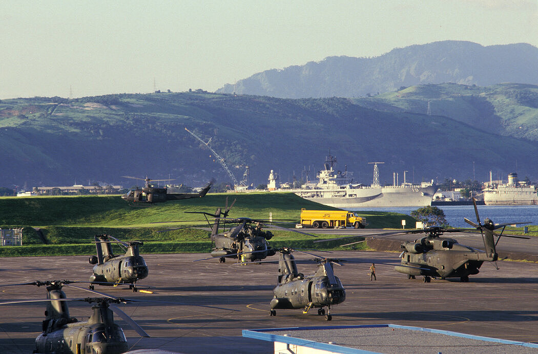 未注明日期的苏比克湾海军基地照片，这是美国在菲律宾的最后一处军事基地，1992年交还给菲律宾。