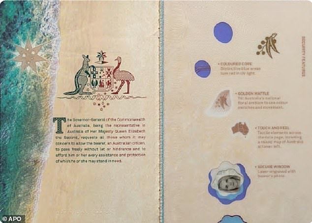 Another inside page from the new passport featuring a message from the Governor-General