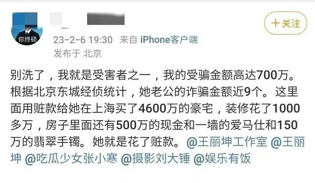 王丽坤老公疑2年诈骗近10亿，超46户人家被骗，女方花赃款买豪宅（组图） - 5