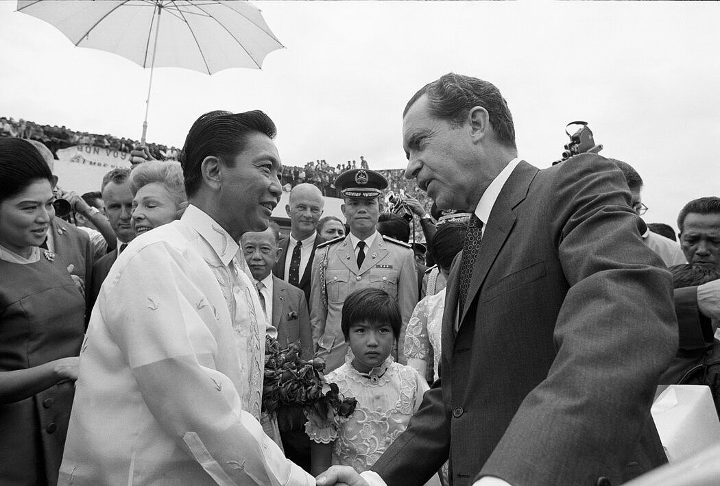 1969年，老费迪南德·马科斯和理查德·尼克松总统在马尼拉。