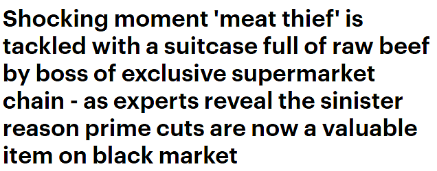 偷肉换毒品？悉尼男子偷走满箱牛肉，被超市CEO当街扑倒擒获（视频/组图） - 1