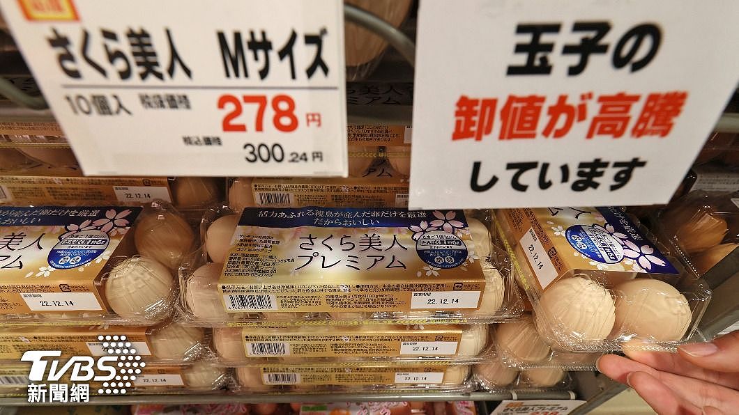 日本的超市里，还特地贴着「鸡蛋批发价正在飞涨」的告示标语。 图为去年12月的零售价格（1盒10个鸡蛋）。 （图／达志影像美联社） 禽流感肆虐！ 日本千万只鸡被扑杀蛋价翻倍连超市都惊呆