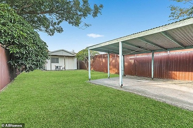 A spokesperson for Tig Tag Real Estate told Daily Mail Australia the property 'is good for its price' (pictured, the available granny flat in the original property's backyard)