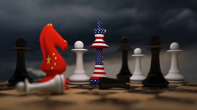 中国和美国国旗