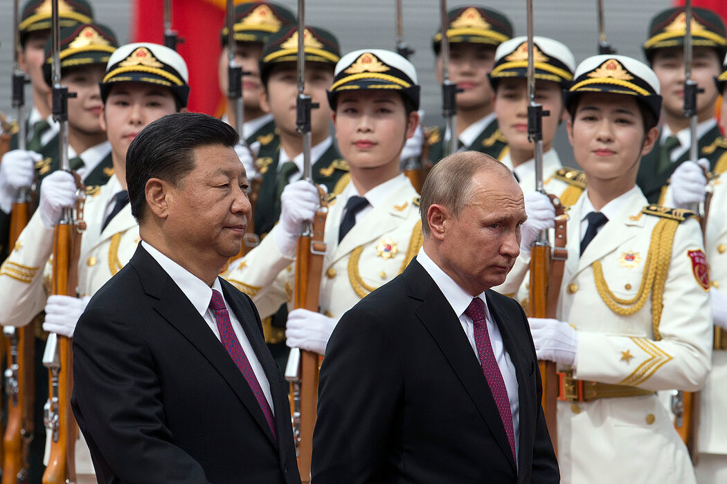 2018年，俄罗斯总统普京和中国国家主席习近平。
