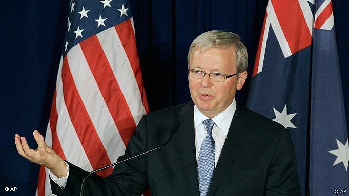 澳大利亚另一位前总理陆克文，也依法揭露了数十次接受外国媒体的采訪（资料照）