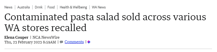 切勿食用！西澳沙拉遭紧急召回，疑被李斯特菌污染（组图） - 1