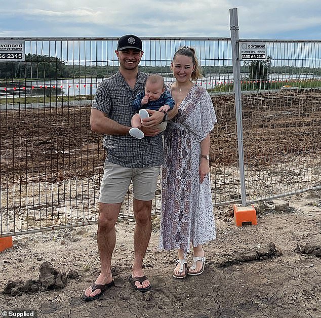 Eliza Burke, 27, and partner Jai Green, 31, have put their wedding and second child on hold since signing a $360,000 contract with Pantha Homes in December 2020
