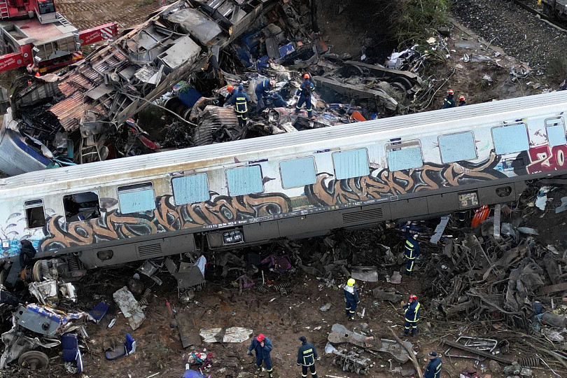 希腊发生火车对撞事故，目前已知32人死亡。 （图／达志／美联社）