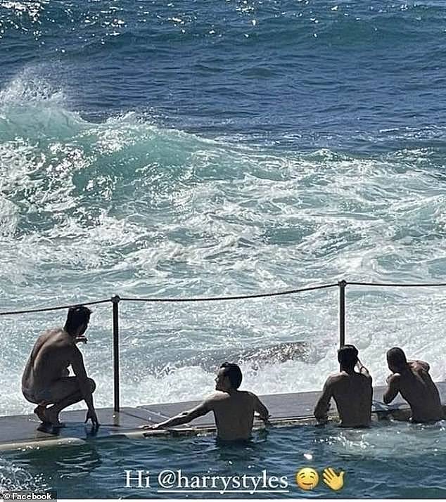 Pop superstar Harry Styles made a last-minute appearance at the Bronte baths before leaving the country