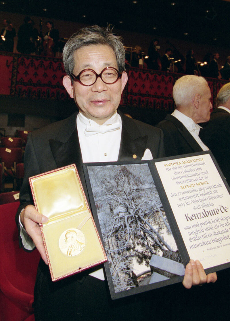 大江健三郎1994年以著作「萬延元年的足球隊」獲諾貝爾文學獎殊榮。（共同社）