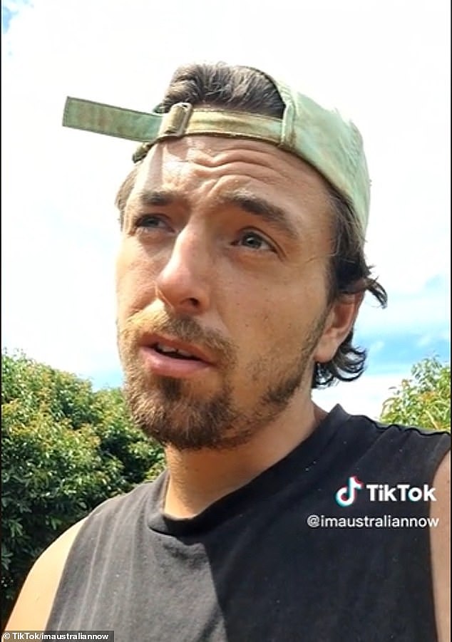 In a video posted to TikTok, a French backpacker (pictured) has questioned how there can be poor Australians after he saved $15,000 in just three months of farm work in West Australia